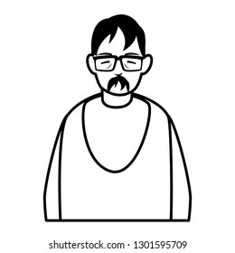 cute grandfather avatar character