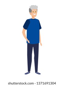 cute grandfather avatar character