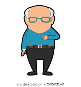 cute grandfather avatar character