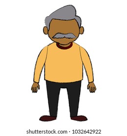 Cute grandfather cartoon