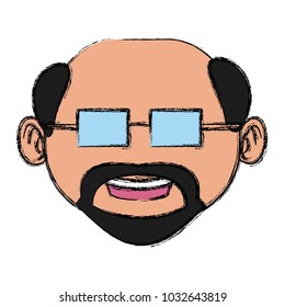 Cute grandfather cartoon