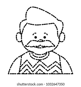 Cute grandfather cartoon