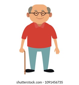 Cute grandfather cartoon