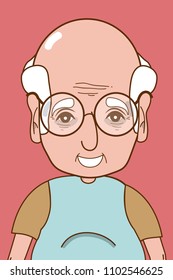 Cute grandfather cartoon