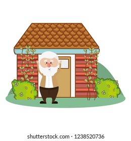 cute grandfather cartoon