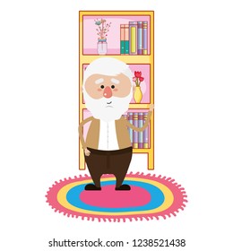 cute grandfather cartoon
