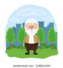 cute grandfather cartoon