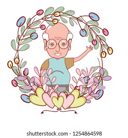 cute grandfather cartoon
