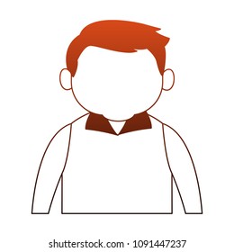 Cute grandfather cartoon in orange and white colors