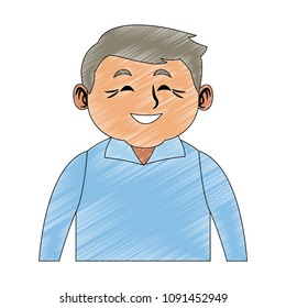 Cute grandfather cartoon scribble