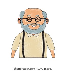 Cute grandfather cartoon scribble