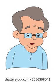 Cute grandfather cartoon vector illustration