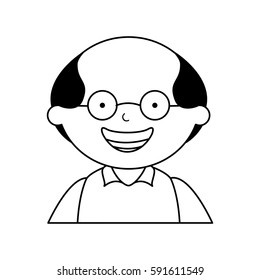 cute grandfather character icon