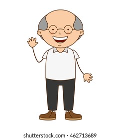 cute grandfather character icon vector illustration graphic