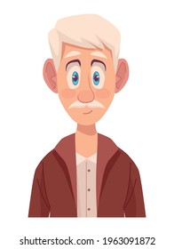 cute grandfather elderly comic character