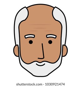 cute grandfather head avatar character