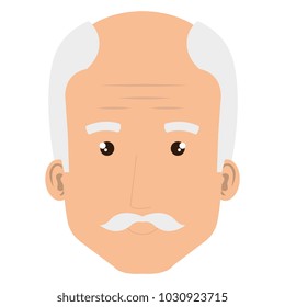 cute grandfather head avatar character