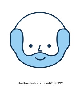 cute grandfather head avatar character