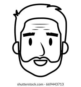 cute grandfather head avatar character