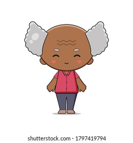 Cute Grandfather Mascot Character Illustration. Design isolated on white background.