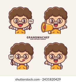 cute grandma cartoon character. cartoon vector illustration in outline style