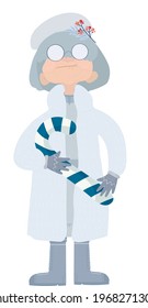 cute grandma celebrate vector sticker