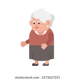 Cute Grandma Vector Illustration, flat design grandma vector