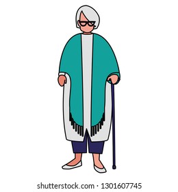 cute grandmother with cane