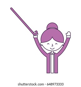 cute grandmother with cane avatar character