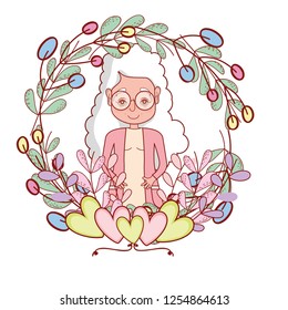 cute grandmother cartoon