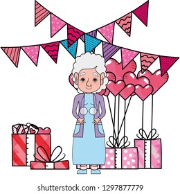 cute grandmother cartoon