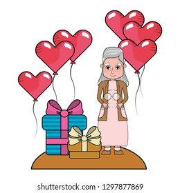 cute grandmother cartoon