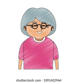 Cute grandmother cartoon scribble