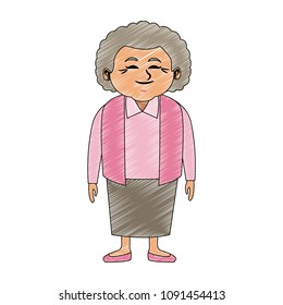 Cute grandmother cartoon scribble