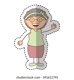 cute grandmother character icon