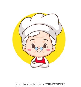 Caricatura de una bisabuela linda. Logo de cocina de las abuelas, arte vectorial. restaurante y logo culinario casero