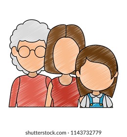 cute grandmother with daughter and granddaughter
