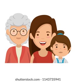 cute grandmother with daughter and granddaughter