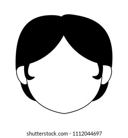 Cute grandmother faceless cartoon in black and white