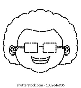 Cute grandmother with glasses cartoon