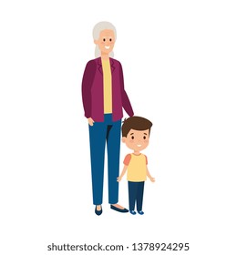 cute grandmother with grandson