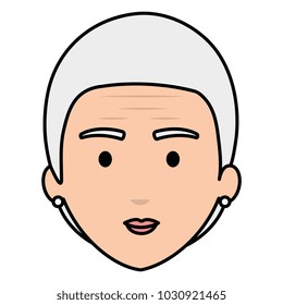 cute grandmother head avatar character