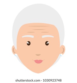 cute grandmother head avatar character