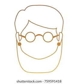 cute grandmother head avatar character