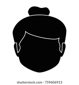 cute grandmother head avatar character