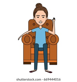 cute grandmother Sitting on the couch avatar character