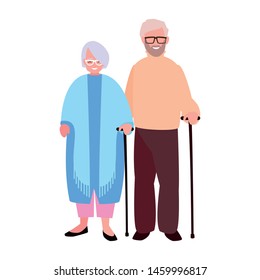 cute grandpa and grandma family