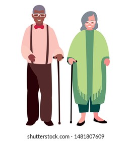 cute grandpa and grandma family