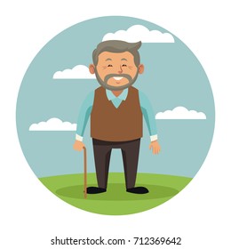Cute grandparent cartoon
