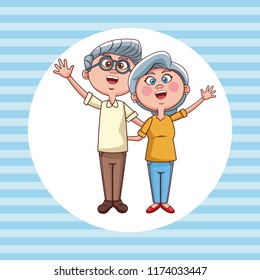 Cute grandparents cartoon